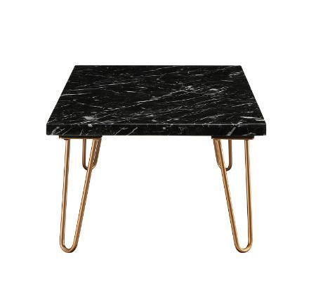 Telestis - Coffee Table - Black Marble & Gold - Grand Furniture GA