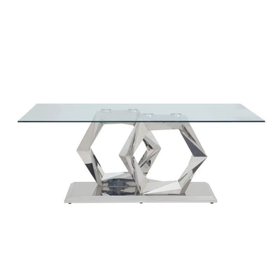 Gianna - Dining Table - Clear Glass & Stainless Steel - Grand Furniture GA