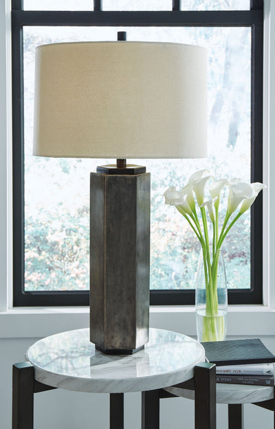 Dirkton - Antique Pewter Finish - Metal Table Lamp.