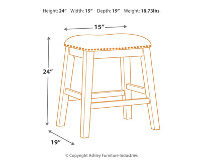 Caitbrook - Gray - Upholstered Stool (Set of 2).