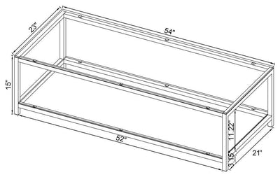 Trini - Coffee Table With Glass Shelf - Black Nickel.