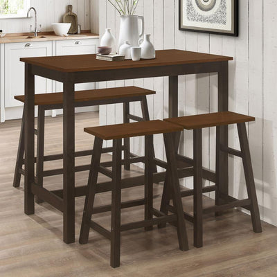 Connie - 4-Piece Counter Height Set - Chestnut and Dark Brown.