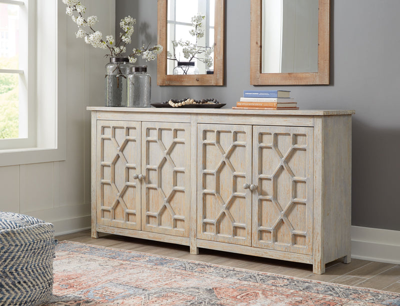 Caitrich - Distressed Blue - Accent Cabinet.