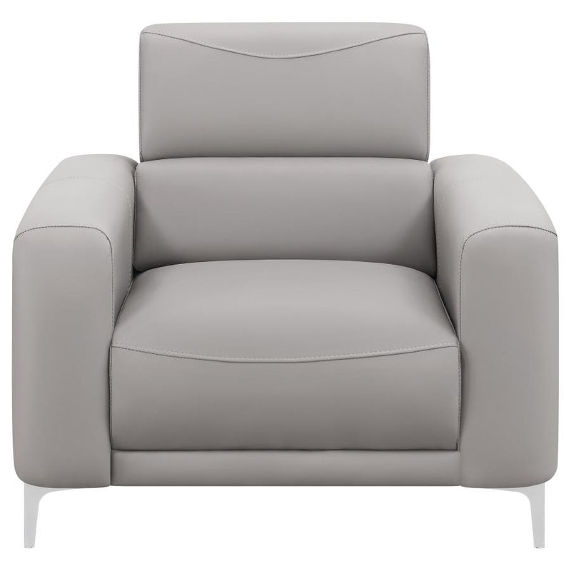 Glenmark - Track Arm Upholstered Chair - Taupe.