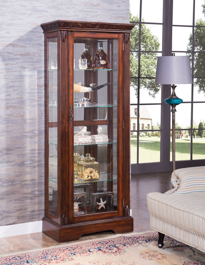 Addy - Curio - Cherry - Grand Furniture GA