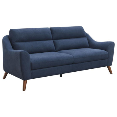 Gano - Sloped Arm Upholstered Sofa - Navy Blue.