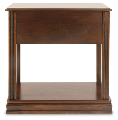 Breegin - Brown - Chair Side End Table - Removable Tray.
