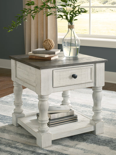 Havalance - White / Gray - Square End Table.