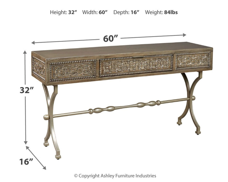 Quinnland - Antique Black - Console Sofa Table.