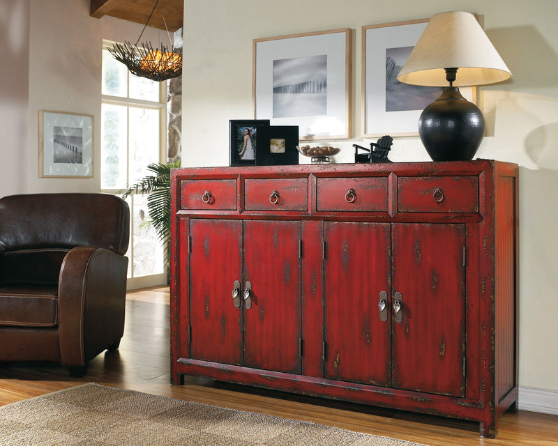 58" Asian Cabinet - Red.