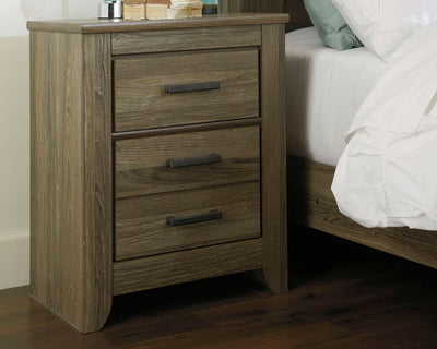 Zelen - Warm Gray - Two Drawer Night Stand - Grand Furniture GA