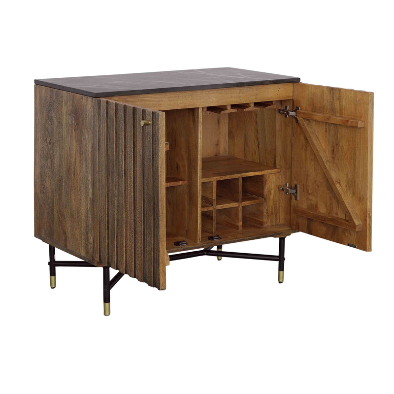 Stonington - Two Door Bar Cabinet - Brown & Black.