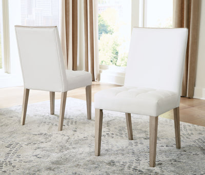 Wendora - Bisque / White - Dining Uph Side Chair (Set of 2).