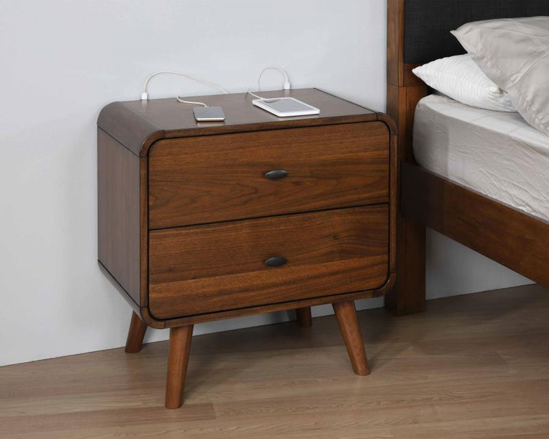 Robyn - 2-Drawer Nightstand - Dark Walnut.