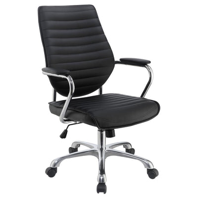 Chase - High Back Office Chair - Black And Chrome.