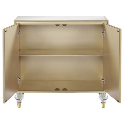 Astilbe - 2-Door Accent Cabinet - Mirror and Champagne.