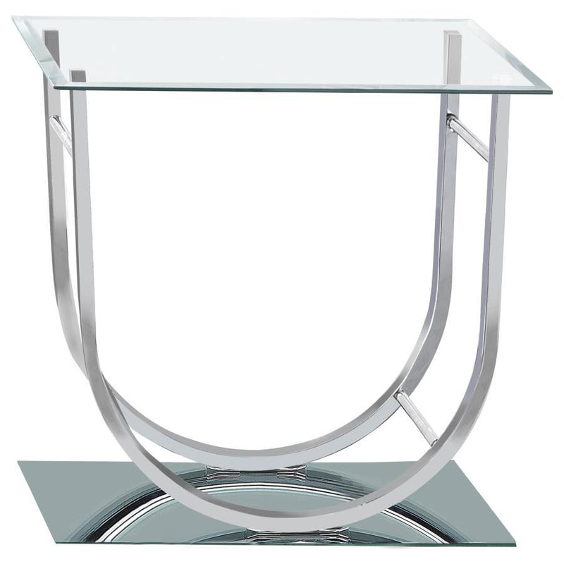 Danville - U-Shaped End Table - Chrome.