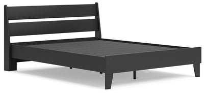 Socalle - Black - Queen Panel Platform Bed