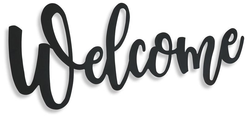 Emalee - Black - Wall Decor - Welcome.