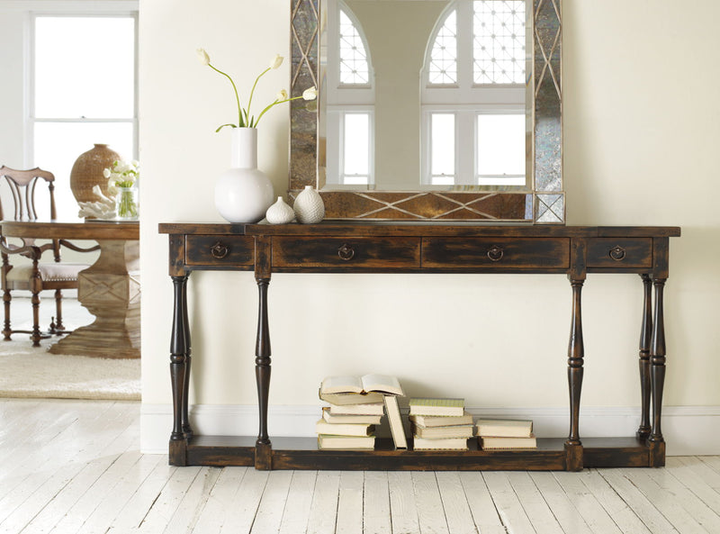 Sanctuary - 4-Drawer Thin Console - Ebony.