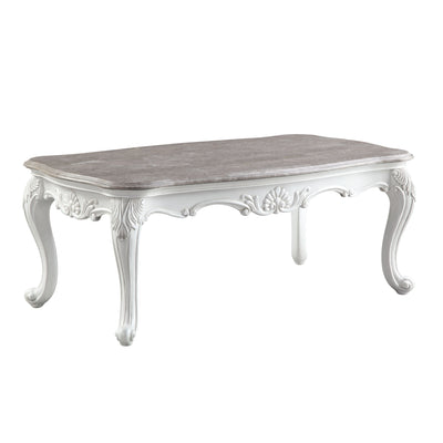 Ciddrenar - Coffee Table - Marble Top & White Finish - Grand Furniture GA