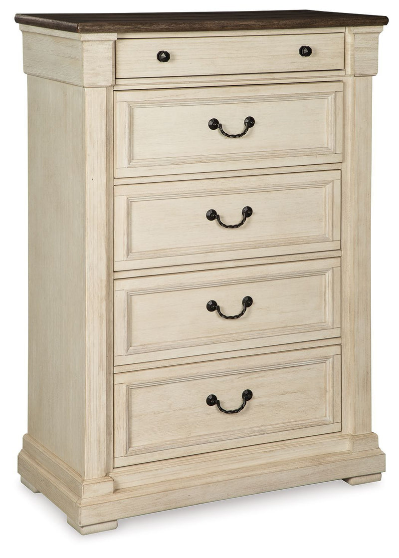 Bolanburg - Antique White / Brown - Five Drawer Chest.