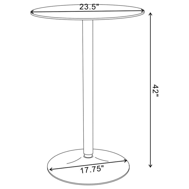 Abiline - Glass Top Round Bar Table - Chrome - Bar Tables - Grand Furniture GA