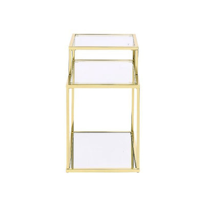 Uchenna - Accent Table - Clear Glass & Gold Finish - 23" - Grand Furniture GA