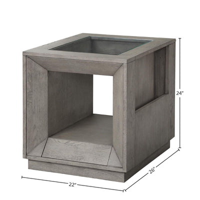 Pure Modern - End Table with Glass - Moonstone