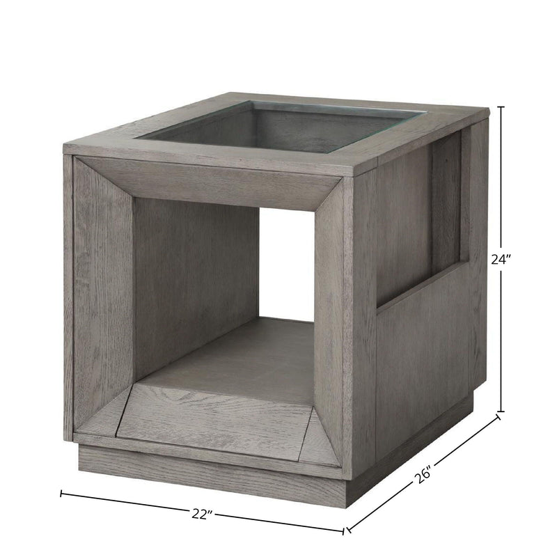 Pure Modern - End Table with Glass - Moonstone