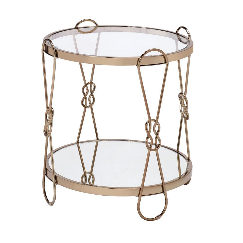 Zekera - End Table - Champagne & Mirrored - Grand Furniture GA