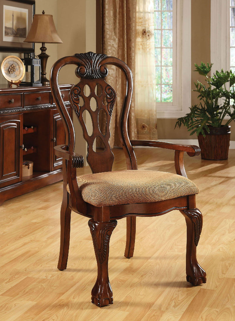 George Town - Arm Chair (Set of 2) - Cherry / Beige - Grand Furniture GA