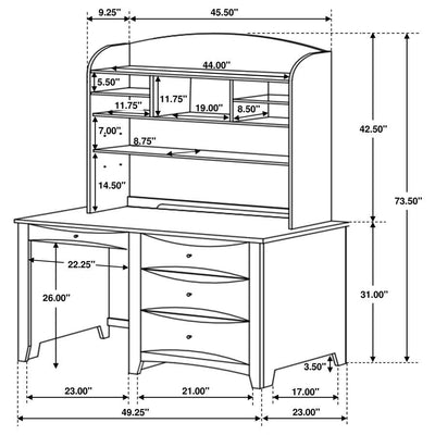 Phoenix - 4-Drawer Computer Desk With Hutch - Cappuccino