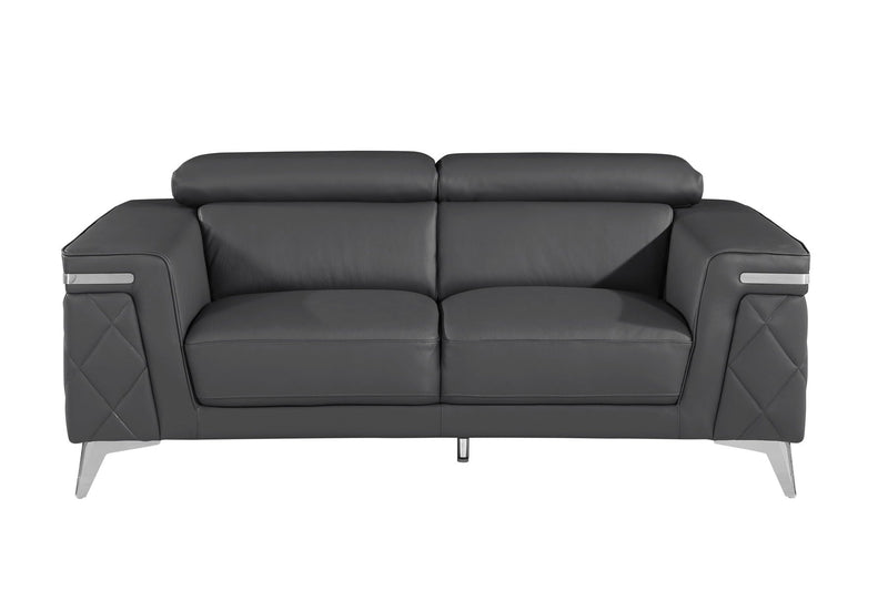 1140 - Top Grain Italian Leather Loveseat.