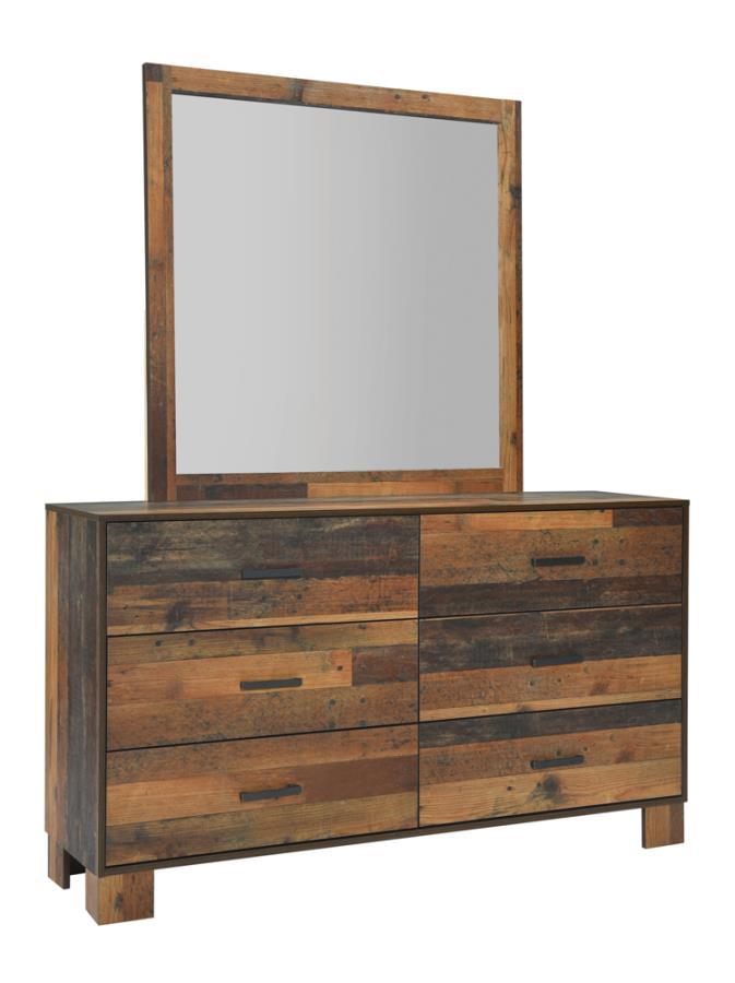 Sidney - Square Dresser Mirror - Rustic Pine.