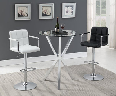 Denali - Round Glass Top Bar Table - Chrome.