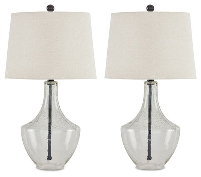 Gregsby - Clear / Black - Glass Table Lamp (Set of 2).