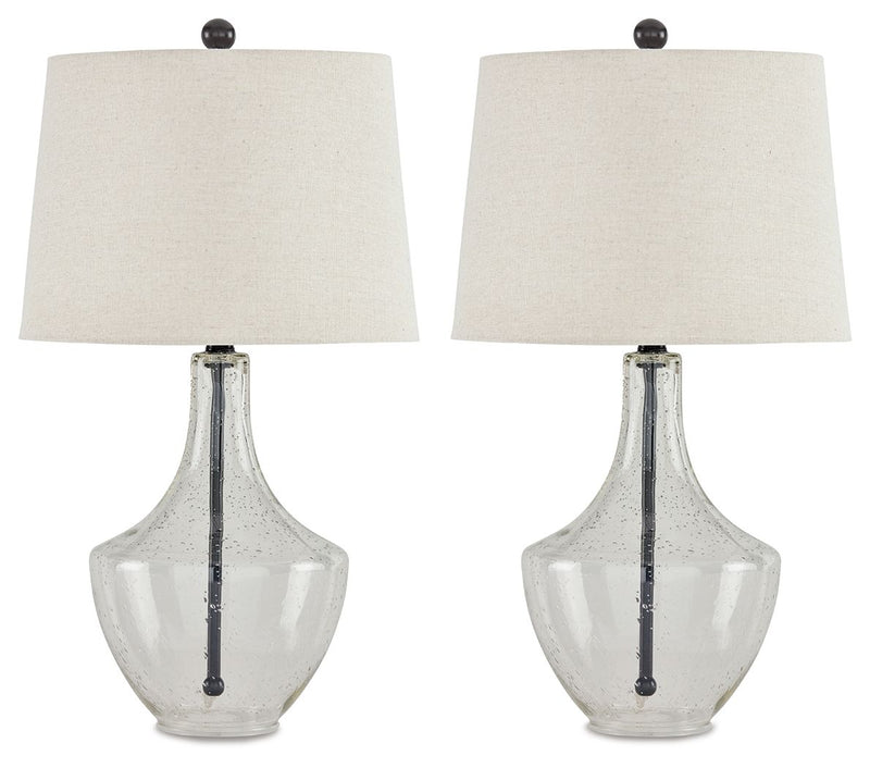 Gregsby - Clear / Black - Glass Table Lamp (Set of 2).