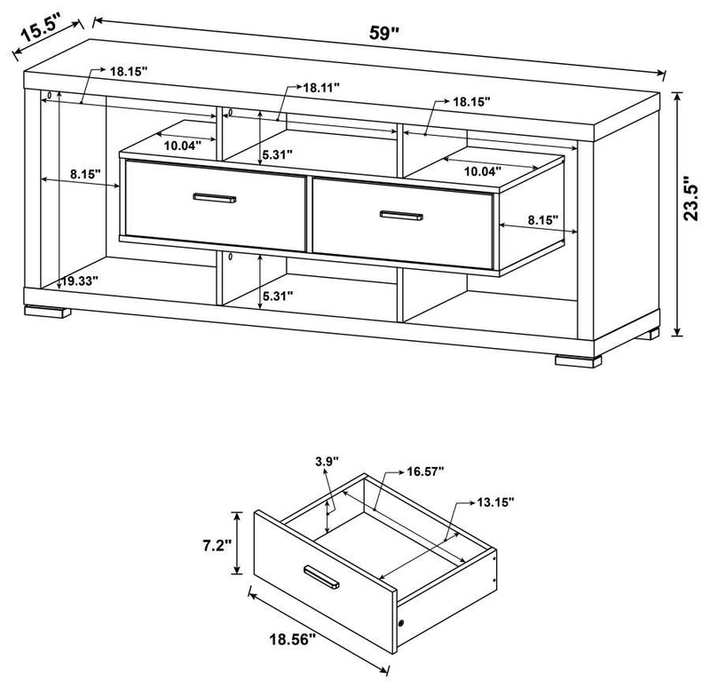 Darien - Geometrical 2-drawer Rectangular TV Console.