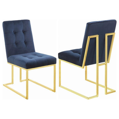 Cisco - Tufted Back Side Chairs (Set of 2) - Ink Blue.