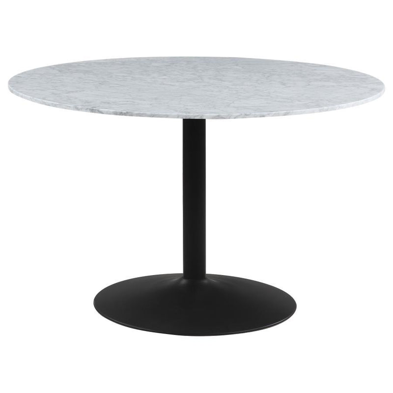 Bartole - Round Dining Table - White And Matte Black - Grand Furniture GA