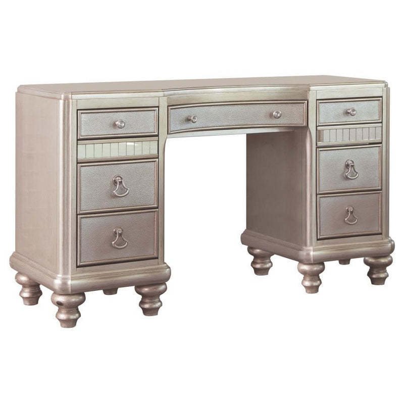 Bling Game - 9-Drawer Vanity Desk - Metallic Platinum.