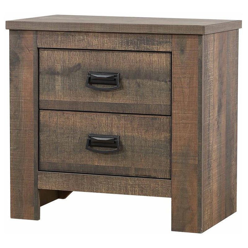 Frederick - 2-Drawer Nightstand - Weathered Oak.