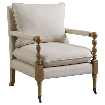 Blanchett - Upholstered Accent Chair With Casters - Beige.