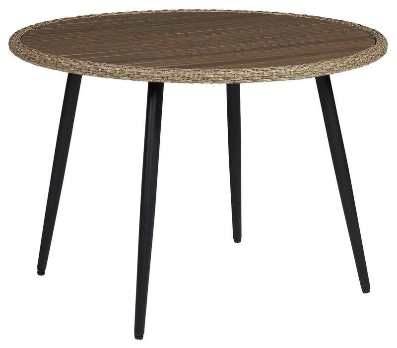 Amaris - Brown / Black - Round Dining Table - Grand Furniture GA