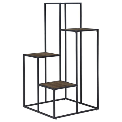 Rito - 4-Tier Display Shelf - Rustic Brown and Black.