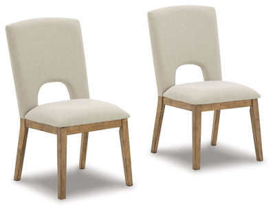 Dakmore - Linen / Brown - Dining Uph Side Chair (Set of 2).