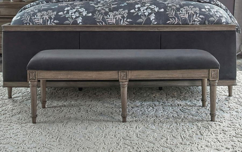 Alderwood - Upholstered Bench - French Grey.