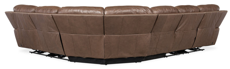 Torres - 6 Piece Recline Sectional - Dark Brown