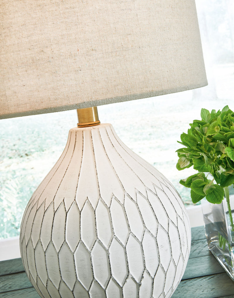 Wardmont - White - Ceramic Table Lamp.